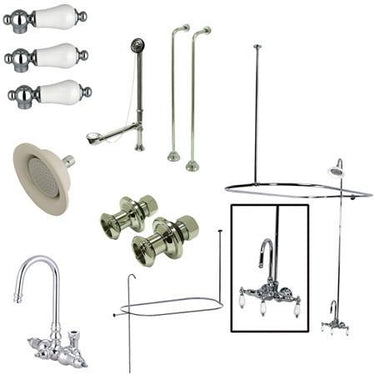 Kingston Brass Vintage Clawfoot Tub Package with High Rise Goose Neck Clawfoot Tub Set Kingston Brass